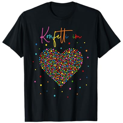 Konfetti Herz Fasching Kostüm Karneval - Konfetti im Herzen T-Shirt
