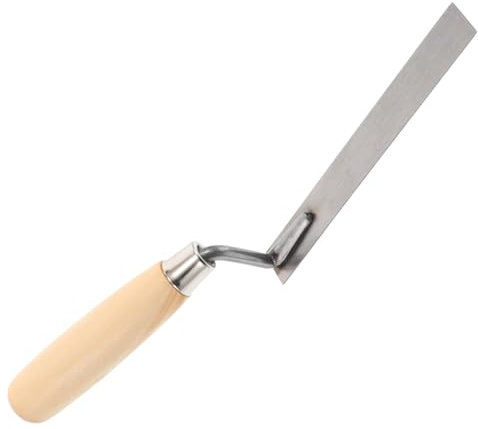 IWOWHERO Cazzuola Angolare Multiuso in Acciaio Inossidabile Per Intonacatura E Piastrellatura, Cazzuola Per Stuccatura, Pala Per Muratura Con Manico in Legno Da 2 Cm