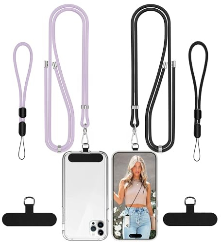 COCASES Phone Lanyard Crossbody with Tabs Adjustable Anti-Theft Wrist Strap | 2 Pack Phone Nylon Strap for Neck Multifunctional Universal Cellphone Chain for Outdoor Travel Compatible with Smartphone