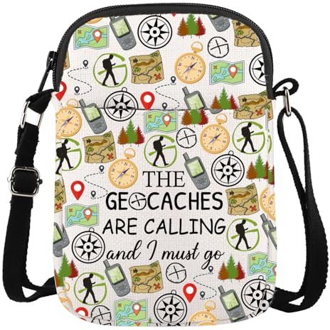AATOP Geocache Crossbody Bag Geocache Lover Geocaching Gift Geocacher Gift Treasure Hunter Wallet Bag (GEOCACHES CALLING 3cb)