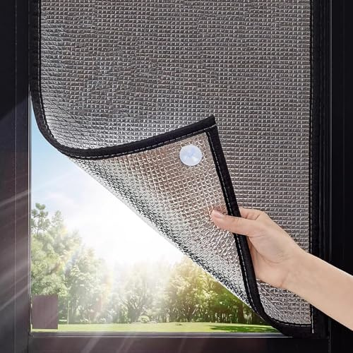 Kit de film de fenêtre à isolation thermique - Stores occultants réutilisables - Isolation réfléchissante - Sans perforation - Avec ventouse pour la maison