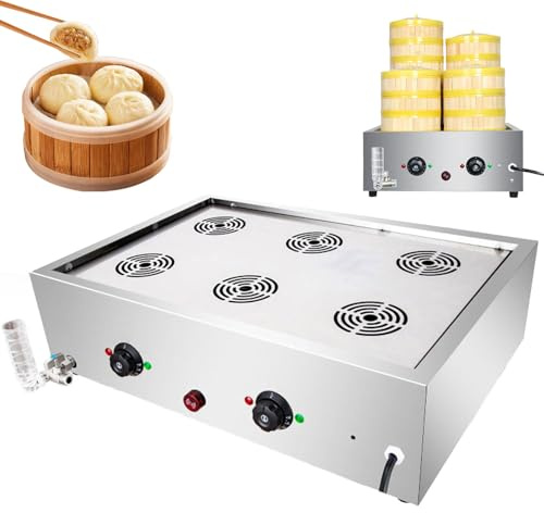 Vaporiera elettrica per alimenti con controllo della temperatura commerciale 30-110 ℃, dispone di allarme anti-secco, ideale per buffet di casa e ristorante, macchina a vapore professionale