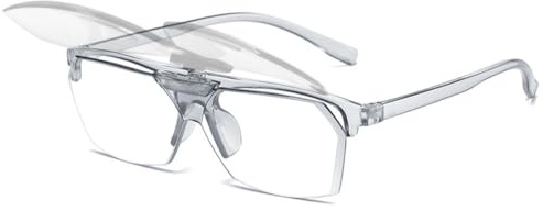 VEVESMUNDO Flip Up Lesebrille Blaulichtfilter Lesehilfe Brillen Brillengläser zum Aufstecken Design für Herren Damen