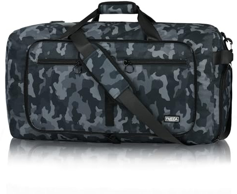 Fmeida Sac de Voyage Pliable 65L – Grand Sacs de Sport Imperméable avec Compartiment à Chaussures pour Homme et Femme, Sac Weekend Léger avec Bandoulière, Idéal pour Gym, Camping, Randonnée, Maternité