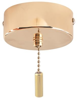 Light Pull Cord Switch, Bathroom Ceiling Light Pull Switch with 150cm Chain for Toilet, Garage, Loft Chandeliers Accessories (Gold)