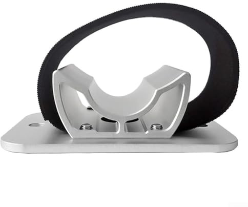 Besttoolifes Soporte de aluminio para rueda fija de aleación de peso pluma para soporte trasero de 270 g con banda de sujeción de nailon para transporte seguro (plateado)