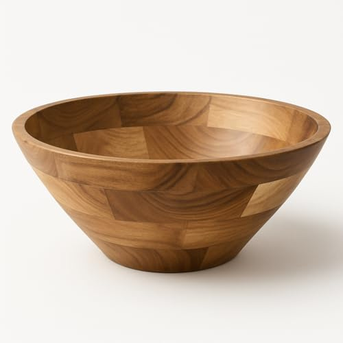 STUWU Holzschale 30×30×13 cm – große Massivholz-Schale – dekorative Obst- & Dekoschale – natürliche Maserung – handgefertigt – rustikal & modern