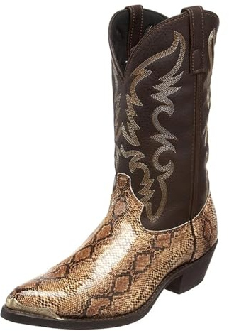LYXYGMV Herrstövlar i mitten av vaden retro western cowboystövlar tjock sula unisex ökenstövlar ridsko lämplig för män, Guld, 38 EU