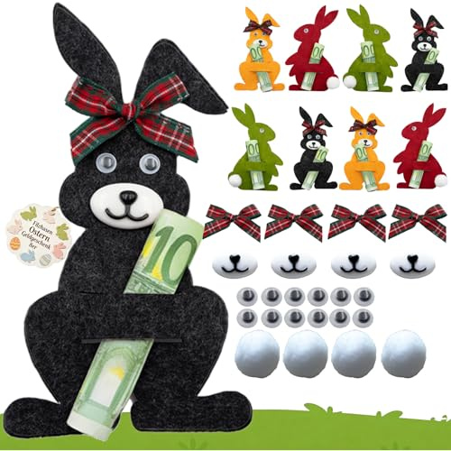 Filzhasen Ostern Geldgeschenk 8er, Kreative Filz Osterhasen, Ostergeschenk Ostertüten für Geld, Ostergeschenke Kinder, Kleine Ostergeschenken Erwachsene, Farbige Deko Geldgeschenke Verpackung