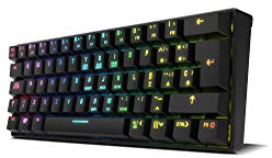 KROM KLUSTER - Teclado Gaming mecánico RGB, Bluetooth 5.0 y USB, diseño en formato 60%, compatible Windows, Android, IOS y MACos, layout español, color negro.