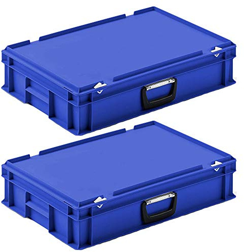 BRB 2 Eurokoffer/Gerätekoffer, stapelbar, LxBxH 600x400x130 mm, PP (blau)