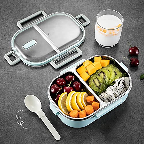 JKMQA Edelstahl Brotdose 700ml,Spülmaschinenfest,BPA-frei,2 Fächer,Lunchbox & Bento-Box für Kinder & Erwachsene für Schule,Arbeit,Uni,Wandern