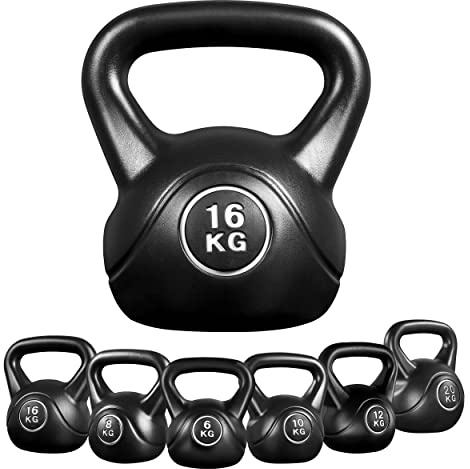 Yaheetech Kugelhantel Sport Kettlebell mit Kunststoffummantelung 6-20 Kg Schwunghantel Gewichte Hantel für Kraftraining und Cross Training