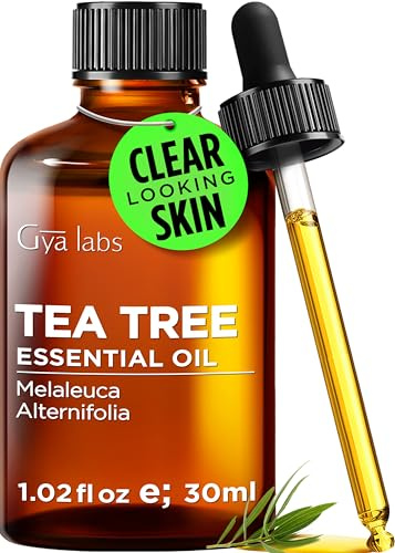 Gya Labs Australian Tea Tree Essential Oil - 30 ml - for Hair, Skin, Diffuser, Aromatherapy & DIY Candle Making Scent | Tea Tree Oil for Nails, Hair & Scalp, Potent Herbaceous Aroma for DIY Candle Making Scent, Aromatherapy Grade Oil - Gya Labs