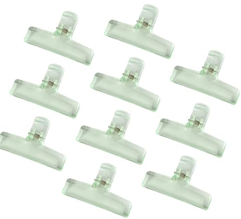 Lot de 10 clips de reliure en acrylique transparent pour image, document, planche à dessin, 75 mm, fichier de papier, pince à papier, sac alimentaire, organisateur de fichiers
