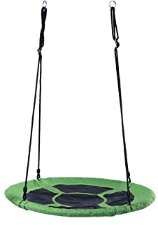 Sandora | Nestschaukel grün oder Regenbogenfarbe | Nest-Schaukel für Kinder | Hängeschaukel Rundschaukel Ø 100cm | Schaukel bis 150 kg belastbar (grün)