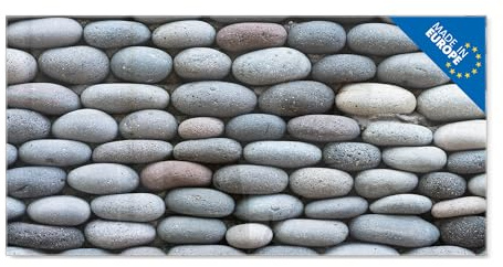 banjado Glas Magnettafel (110 x 55cm) - Magnetwand Glas - Magnetpinnwand als Memoboard - Pinnwand Magnettafel Küche, Büro, Kinderzimmer - Runde Steine