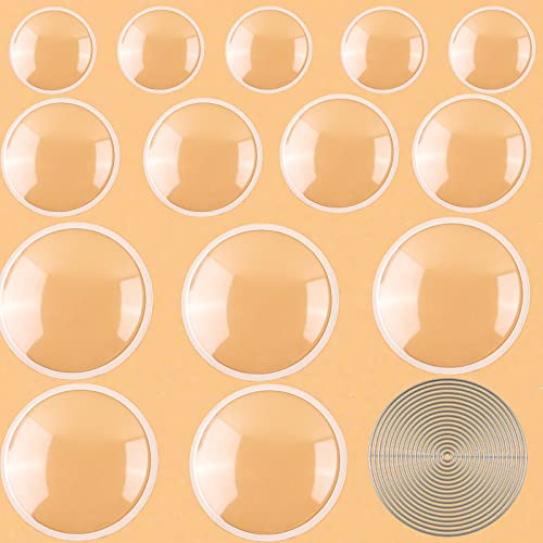 30 Stück runde dimensionale Shaker-Kuppeln und 17 Stück/Set Kreise Stanzformen für Kartenherstellung DIY Scrapbooking 3 Größen Kunststoff klar Puffy Shaker Abdeckungen Shaker Fenster Blister