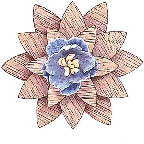 Aeromdale Broche en bois en forme de fleur - Boutonnière de mariage pour homme et femme - 1 pièce - #A