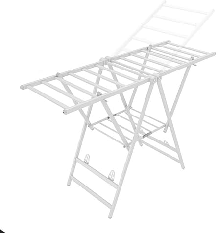 Wäscheständer Wäscheständer aus Aluminiumlegierung, faltbarer 3-stufiger Wäschetrockner, Kleidertrockenstation mit höhenverstellbaren Flügeln, for Innenbalkon Drying Rack/Clothes Drying Rack ( Color :