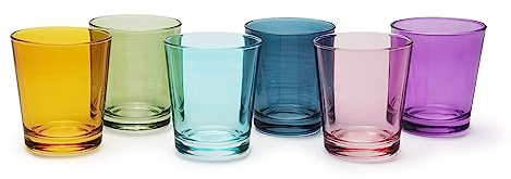 Excelsa Portofino Vintage Set 6 Bicchieri, Multicolor, 30 Cl., Vetro Soffiato