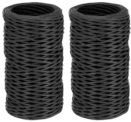 PATIKIL 164 Feet Floral Bind Wire Wrap Twine, 2 Rolls 1mm Florist Wire Iron Wire Paper Covered Vine Wrapping Binding Wire for Flower Bouquets, Black