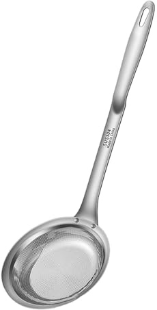 Colador de malla fina | Cuchara coladora | Tamiz de malla fina, colador de cocina de malla fina, cuchara de malla fina, colador de cocina de malla fina, colador de malla fina de acero inoxidable para