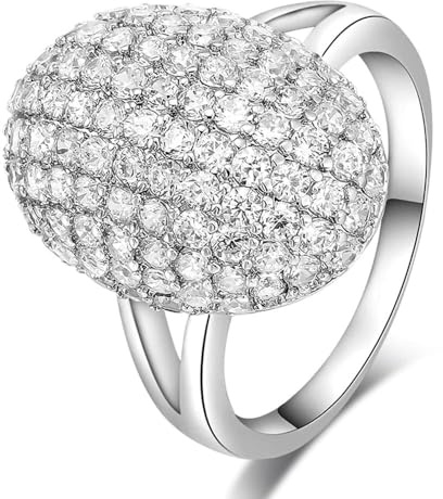Vampire Twilight Bella's - Anillo de cristal brillante chapado en plata con óxido de circonio, recuerdo de la luz del día, luna nueva, amanecer, compromiso, boda, para mujeres y niñas, 5, Metal