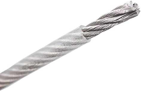 LIUCHUCHU Stahlseil Weiches Kabel Transparentes Drahtseil 304 Edelstahl PVC-beschichtetes Drahtseil 7 * 7 Flexibles Kabel Wäscheleine 0,8 mm 1 mm 1,2 mm-5 mm Drahtseil (Größe : 3mm-10meter)