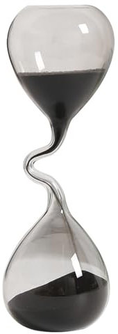 Curve Design Nero Clessidra, Stile Moderno Orologio Estetico Sabbia, Accessori Arredamento Della Casa Artigianato di Vetro Semplice Ornamento