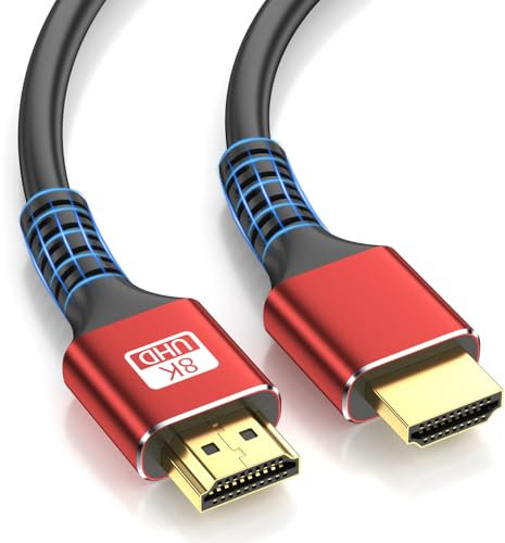 looyotul 8k Hdmi Kabel 1m Ultra High Speed HDMI 2.1 Kabel 4K@120Hz 8K@60Hz 48gbps Gold überzogener Stecker 3D eARC Ethernet HDMI Kabel für HDTV Monitor Laptop Roku TV Xbox PS4/PS5 (rot)