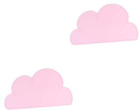 BESPORTBLE 2stücke Hundematte Lebensmittelechtem Und rutschfest Schützt Böden Vor Verschmutzung Süßes Wolkendesign Hellrosa