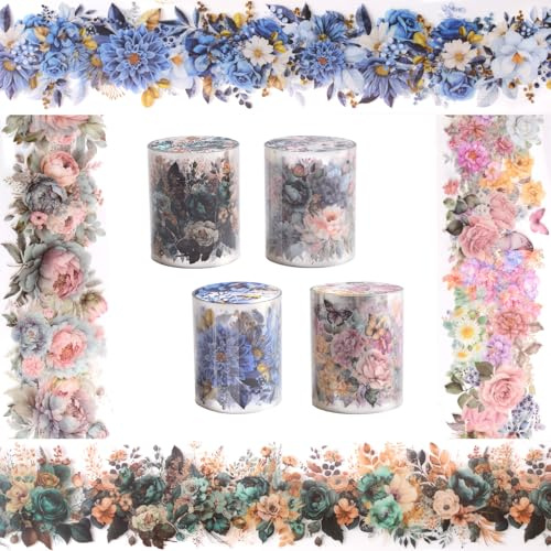 URROMA Lot de 4 rouleaux de ruban adhésif coloré en PET pour scrapbooking, loisirs créatifs, journal, fournitures artistiques
