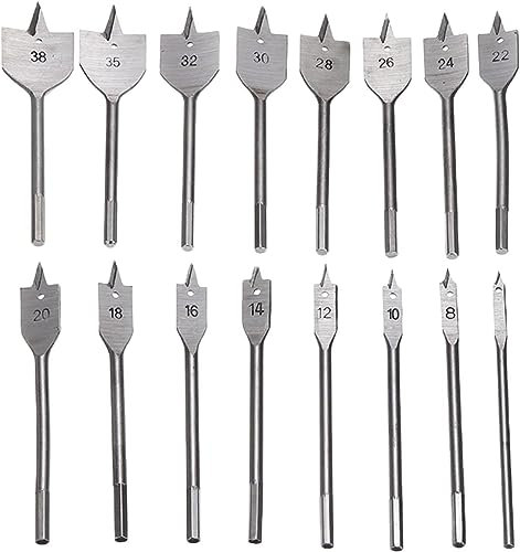 Juego de brocas, juego de brocas de cobalto, 16 unids/set 6-38mm juegos de herramientas de carpintería brocas de pala juego de brocas planas de madera duradera herramientas de madera broca