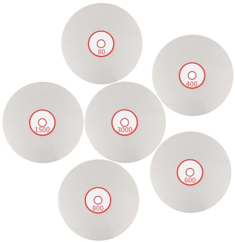 Lot de 6 disques de polissage diamant plats de 15,2 cm, disques de meulage diamantés 80/400/600/800/1500/3000 pour sable, pierre, granit, verre