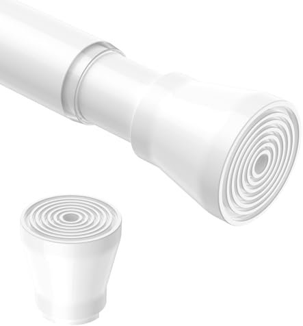 Fvonzn Duschvorhangstange zum Klemmen (70-127 cm) - Weiße Gardinenstange ohne Bohren - Teleskopische Spannstange 28-48 Zoll - Für Vorhänge & Dusche