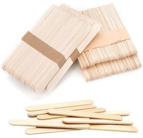 ZHITENG 200 Piezas Depresores de Madera, Palos Madera Manualidades 150 x 18 MM, Creative Palos para Helados, Palitos Cafe Desechables, para Proyectos de Arte, Mezcla de Pintura, Manualidades DIY