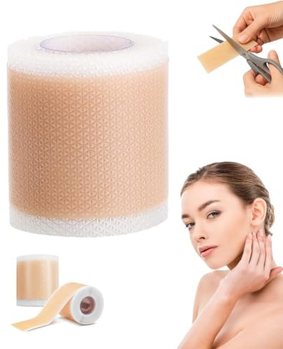 Lejuv Silicone Patches, Reusable Lejuv Silicone Face Tape, Medical-Grade Silicone Scar Tape, Lejuv Overnight Beauty Patches, For Wrinkle Smoothing & Scar Reduction, Cut to Fit (1pcs)