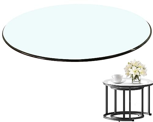 Runt glasbord för middag och kaffe anpassad storlek 45 cm 100 cm högblank transparent kristalltopp elegant modern design för hem och kontor