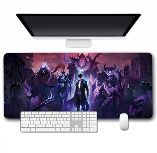 NHPY Tapis Souris XXL 900x400x3 mm,Solo Leveling Tapis Antidérapant avec Caoutchouc,Mouse Pad Imperméable,Tapis Souris Gaming,Améliore la Précision et la Vitesse