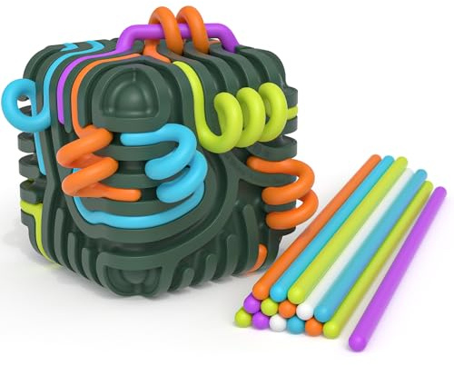 Silicone Sensory Activity Cube, Montessori 3D Maze Travel Toy Stress Relief