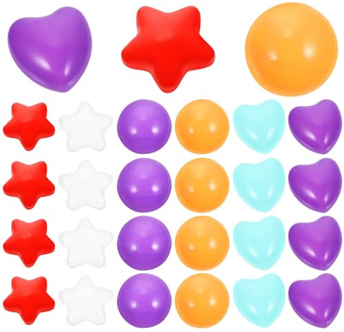 CORHAD 150 Piezas Bolas para Piscina Infantil con Forma de Estrella y Corazón Resistente Golpes Juguetes de Fiesta para Interior y Exterior