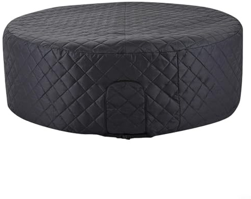 FUANA Wetterfeste aufblasbare -Abdeckung, 208 x 70 cm, schwarz, gesteppte Baumwolle, Wärmedämmung für runde -Badewanne im Winter