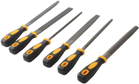 RiToEasysports Holzfeilen-Set, Kohlenstoffstahlfeilen mit Gummigriff, 6-teilig, für Holzbearbeitung, Metallpolieren und Modellbau
