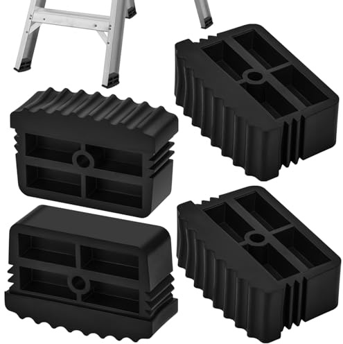 Tacos Escalera Telescópica Patas de Escalera Pies Escaleras Piezas de Repuesto Antideslizantes para Escaleras Telescópicas 61x22mm (4Pcs)