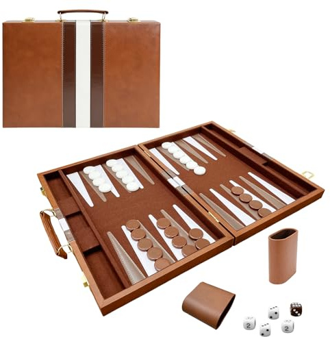 Juego de Backgammon de Madera para Adultos, Juego de Backgammon de Madera para 2 Jugadores, Backgammon de Viaje, Juego