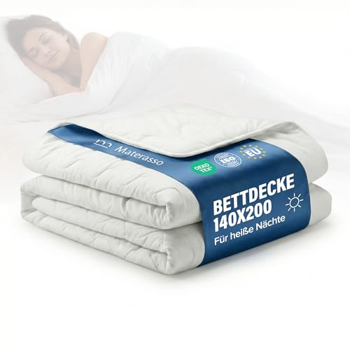 MATERASSO Sommerdecke 140x200 Leichte Steppdecke Bettdecke Atmungsaktiv Waschbar 60°C Hohlfaser Steppbettdecke Dünn Hypoallergen Allergiker Sommerbettdecke Kühlend Polyester Oberbett Weich