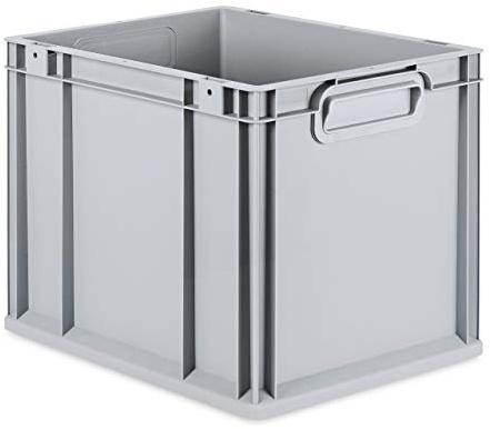 aidB Eurobox NextGen Grip, 400x300x320 mm, Griffe geschlossen, robuste Plastikbox aus Kunststoff mit ergonomischen Griffen, stapelbare Kunststoffkiste, ideal für die Industrie, 1St.