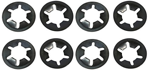 sourcing map Rondelle de Blocage M6 x 16mm 65Mn Rondelle de Verrouillage Interne Dent Étoile Noir Oxyde Finition Pousser verrou Rondelle V Clips Attache 8pcs