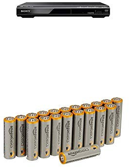 Sony DVPSR760HB.CEK DVD Player - Black with Amazon Basics Batteries